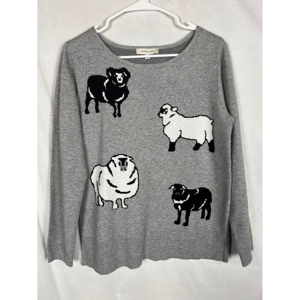 NWT Astrologie Cracker Barrel Gray Sheep Ram Sweater